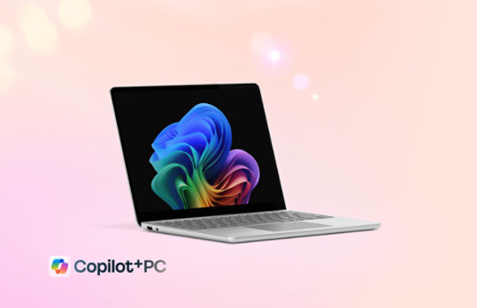 A 13 inch, platinum Surface Laptop Copilot+ PC.