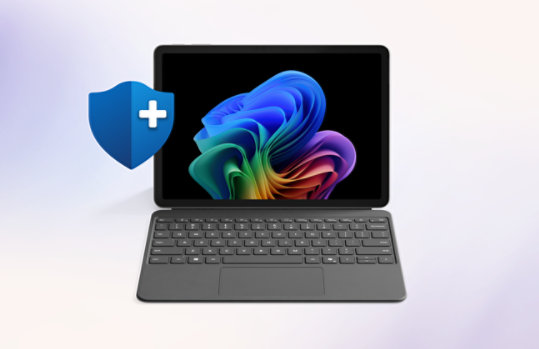 A Surface Pro for Business, protected by a Microsoft Complete protection plan.