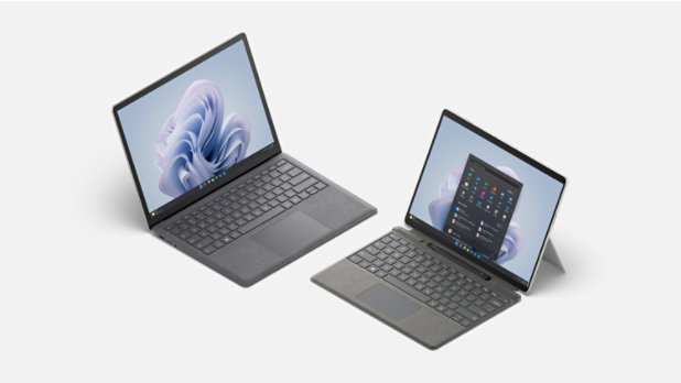 Immagine di un Surface Laptop 5 e un Surface Pro 9 per le aziende.