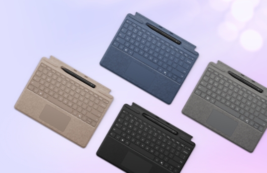 Surface Pro Signature and flex keyboards and slim pens.