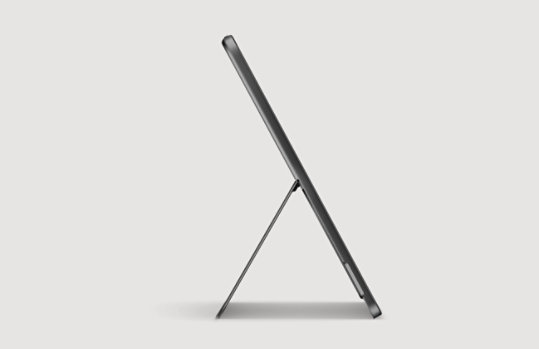 Vista de perfil de um Surface Pro para Empresas na cor Preto.