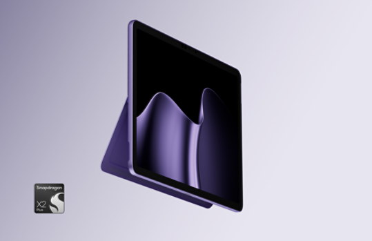 A floating Surface Pro, 12-inch (2nd Edition) in the color Violet.