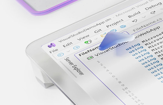 A close-up of a Visual Studio screen. 