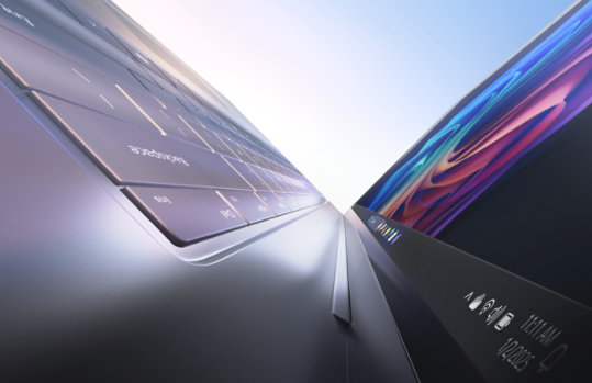 A closeup of a Windows laptop.