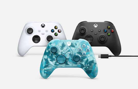 Xbox Wireless Controller White, Ice Breaker and Black Controller plus USB-C.