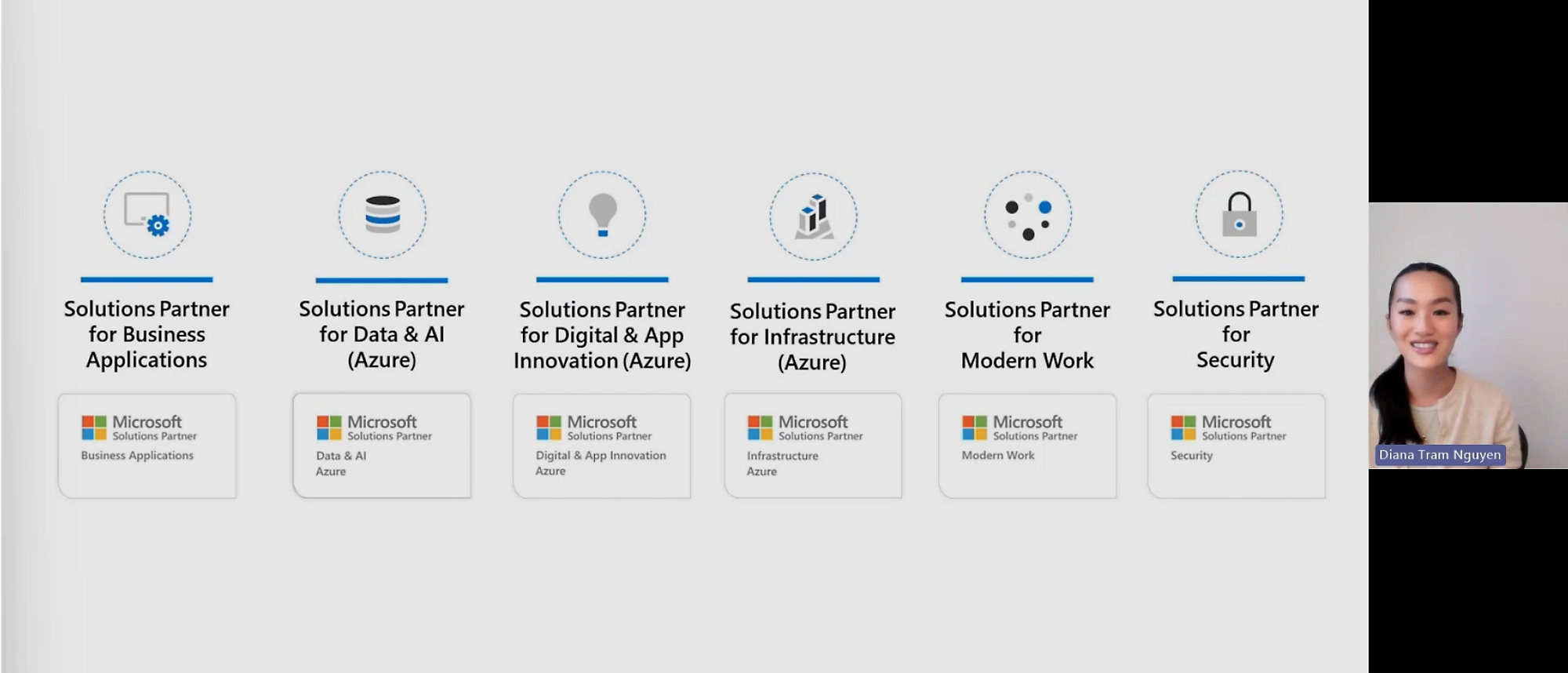 A screen shot of a video showing a page on microsoft.com related to solution partners
