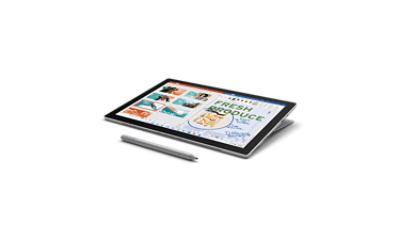 Surface Pro 7+ shown with Surface Pen.