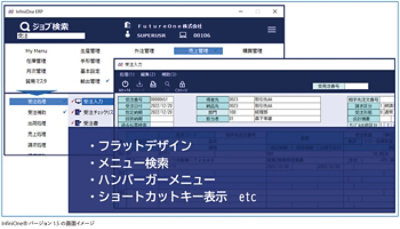 InfiniOne® バージョン 1.5 の画面イメージ