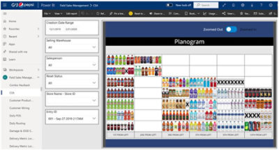 Screenshot of Cold Space Allocator App built with Power BI. 