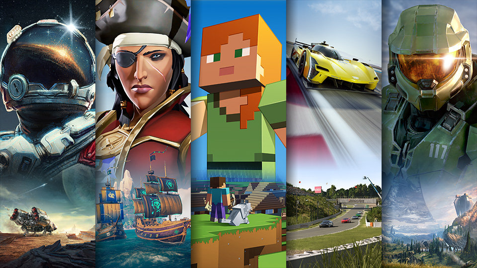 Obrazy z kilku gier na konsolę Xbox