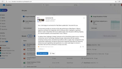 Er zijn samengevatte bestanden op een scherm te zien met details over het "Groen Sporten-initiatief" voor de Bears in Mexico