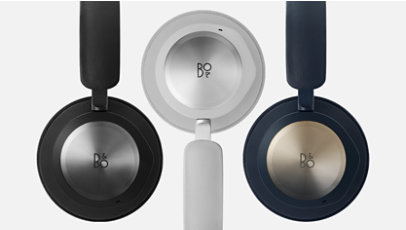 Beoplay Portal Headphones in Black, Grey Mist and Navy.