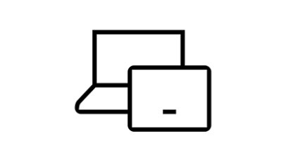 Symbol eines Laptops und eines Tablets
