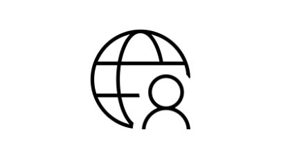 Symbol einer Person und eines Globus