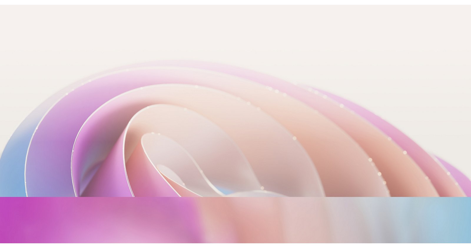 Imagine abstractă cu curbe pastelate delicate, suprapuse, în nuanțe de roz, violet și albastru, creând un model ușor asemănător unui val.