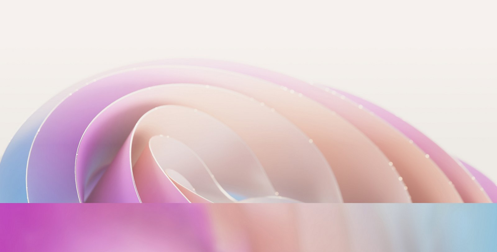 Abstract image featuring soft, overlapping pastel curves in shades of pink, purple, and blue, creating a gentle wave-like pattern.