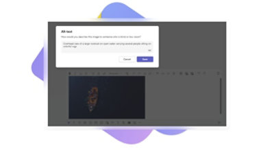 Texte de remplacement ajouté à une image d’une grande barque dans la conversation Teams.