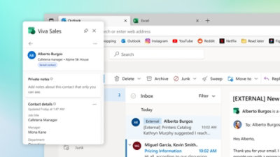 Viva Sales profil klijenta koji se prikazuje putem e-poruke u programu Outlook.