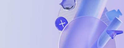 Desain abstrak berwarna biru dan ungu.