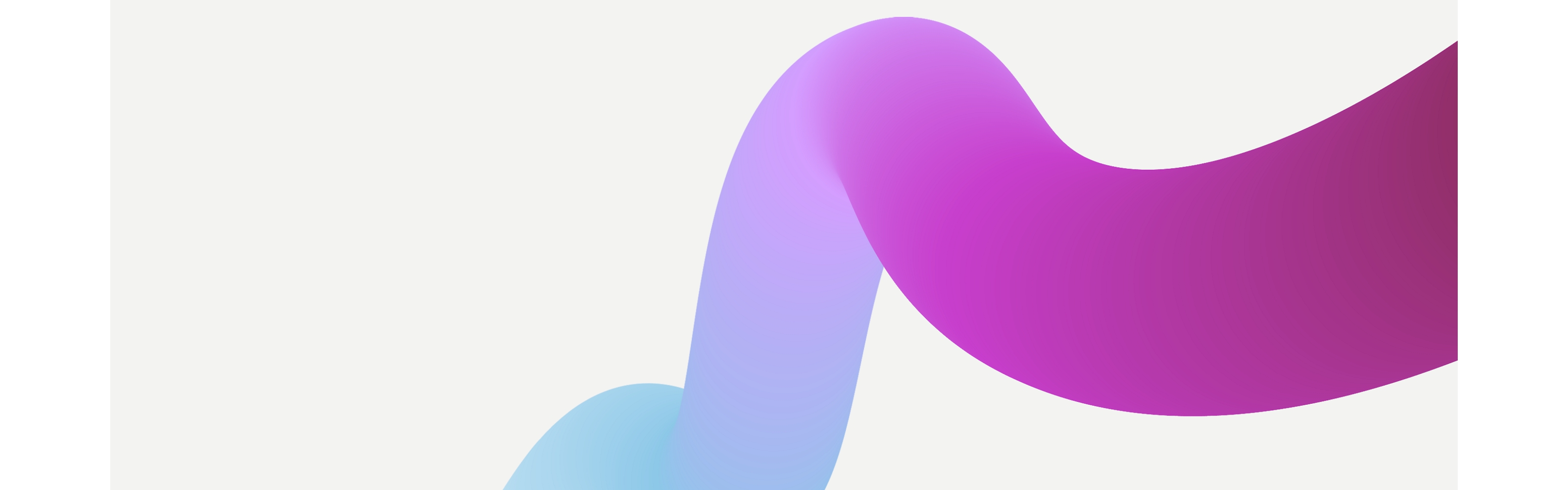 Abstract graphic of a flowing ribbon with a gradient from blue to purple on a white background.