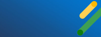 藍色背景的圖例，兩個長條重疊的圖案，一個橘色和一個綠色