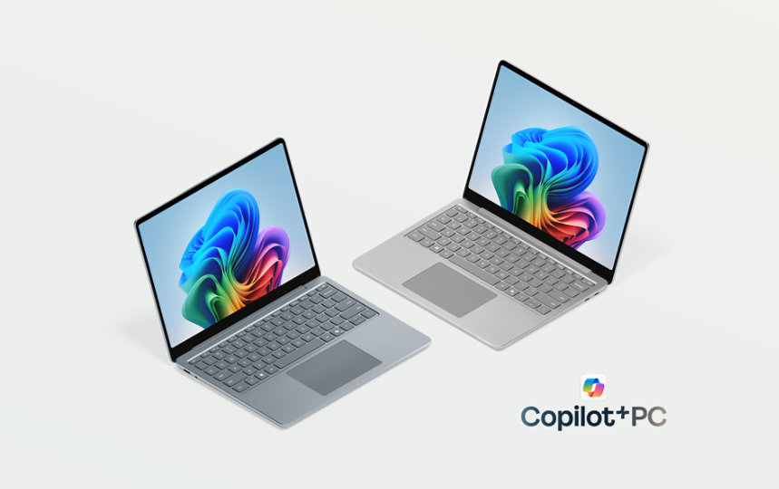 プラチナとオーシャン　グリーンのSurface Laptop, Copilot+ PC, 13 インチ