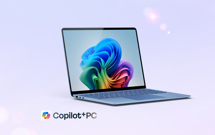A Surface laptop in the color sapphire.