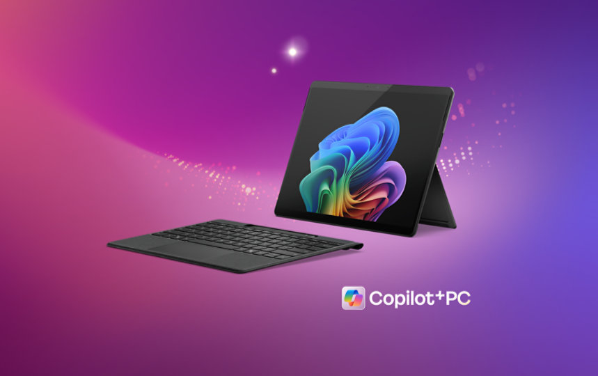 Surface Pro with Keyboard with Copilot PC Logo