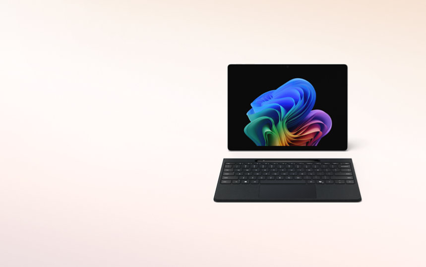 A Surface Pro for Business with Intel® processors, paired with a detached Surface Pro 13-inch Flex Keyboard for Business.