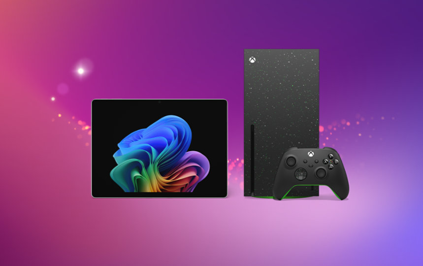 Surface Pro mit Xbox Series X 2TB und Controller.