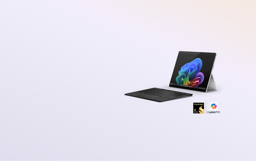 Un clavier Surface Pro Flex pour les entreprises détaché d’une Surface Pro pour les entreprises, un Copilot+ PCs.
