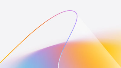 A translucent waveform with a sunrise-colored gradient glowing though it.