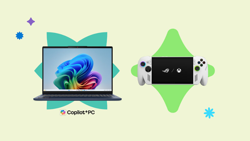 A Copilot+PC Laptop and a ROG Xbox Ally.