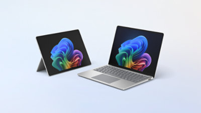 A Surface Laptop, 13 inch, and a Surface Pro, 12 inch.