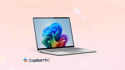 A Surface laptop in the color platinum.