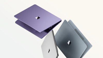A Surface Laptop, 7th Edition, a Copilot+ PC, in the color Sapphire.