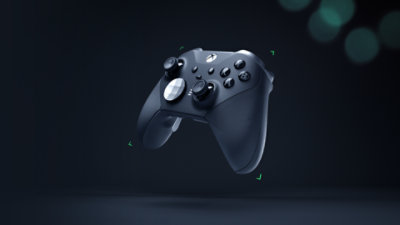 An elite wireless series 2 Xbox controller in the color black.