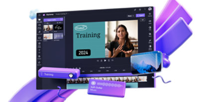 A computer screen with a person on it.