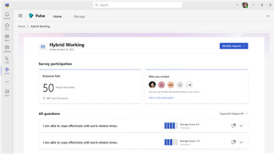 Siirtymisvalikko hybridityön tiedoilla ja kyselyvastauksilla