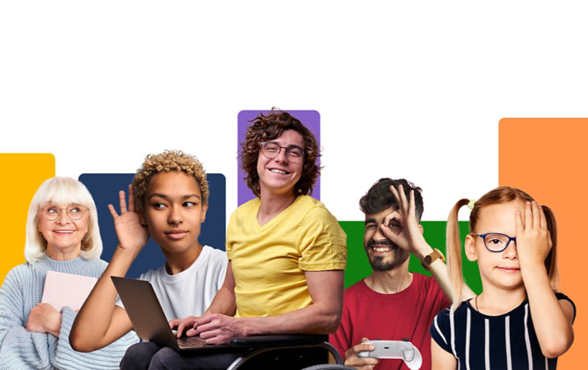 Personen, die verschiedene Barrieren repräsentieren