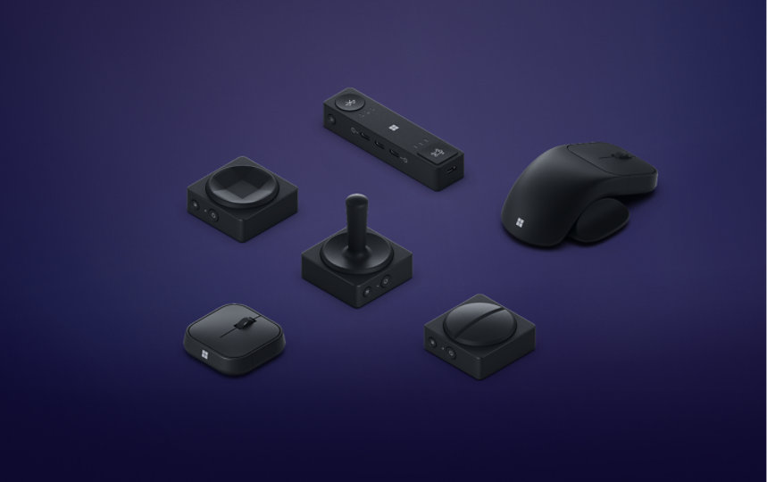Set of accessible adaptive accessories.