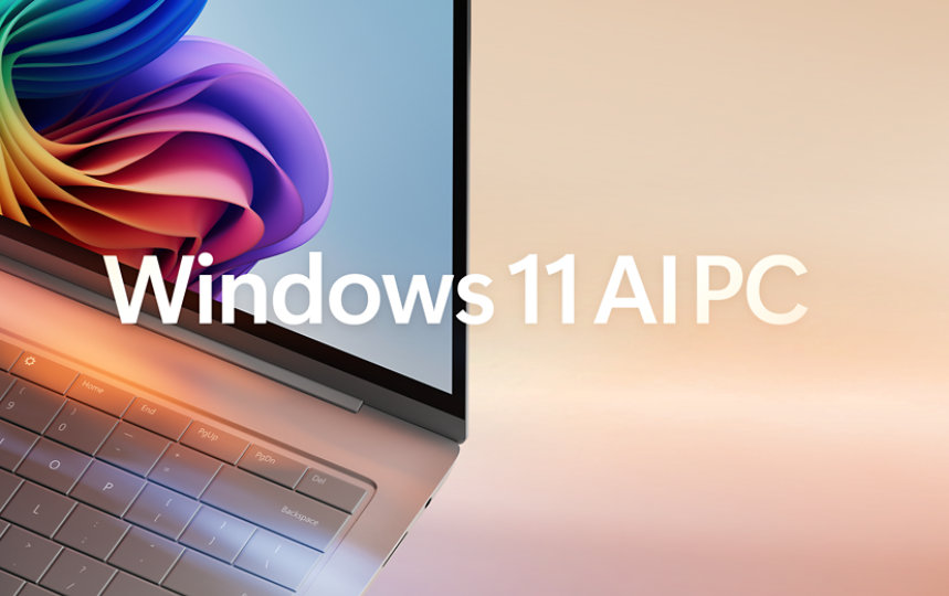 Windows 11 AI PC 的特寫。