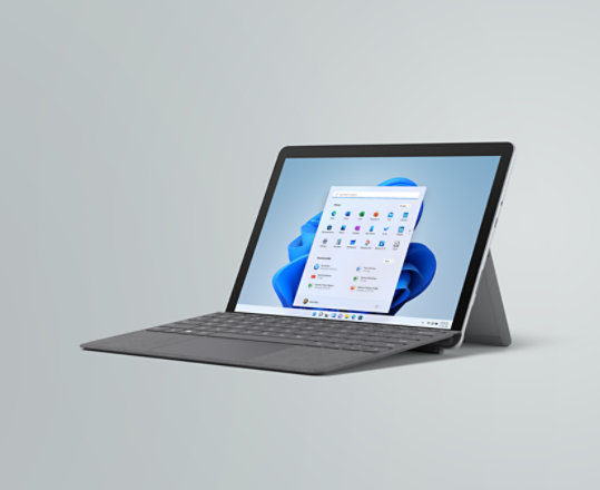 A Surface Go 3 in Platinum. 