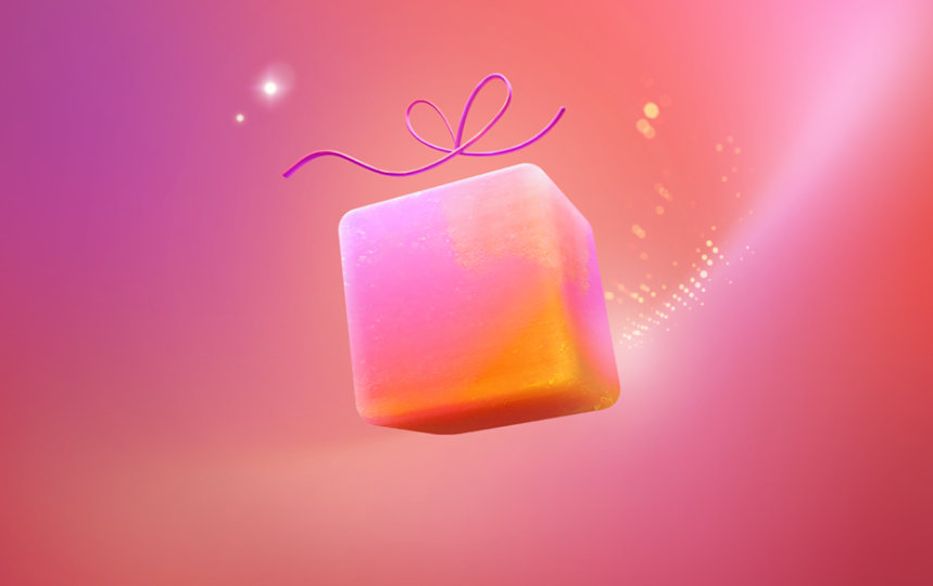 A shimmering gift box.