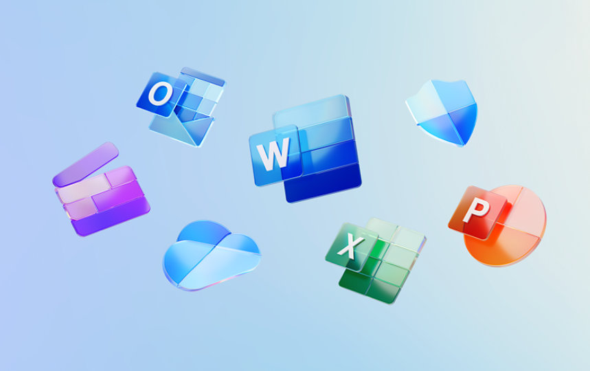 Word and other icons of Office applications included in Microsoft 365.