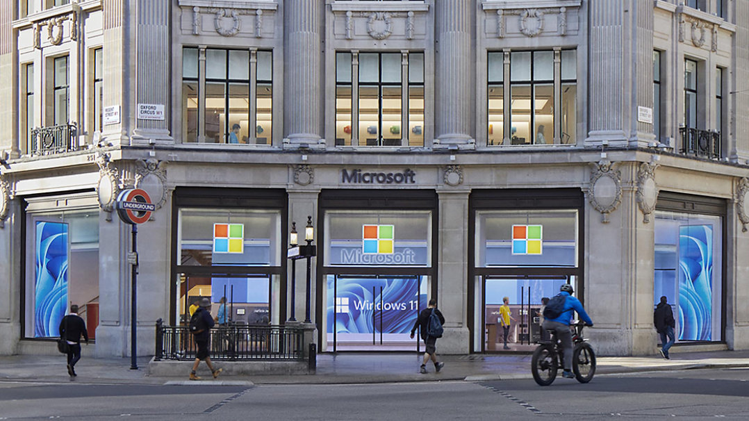 Microsoft storefront in London.