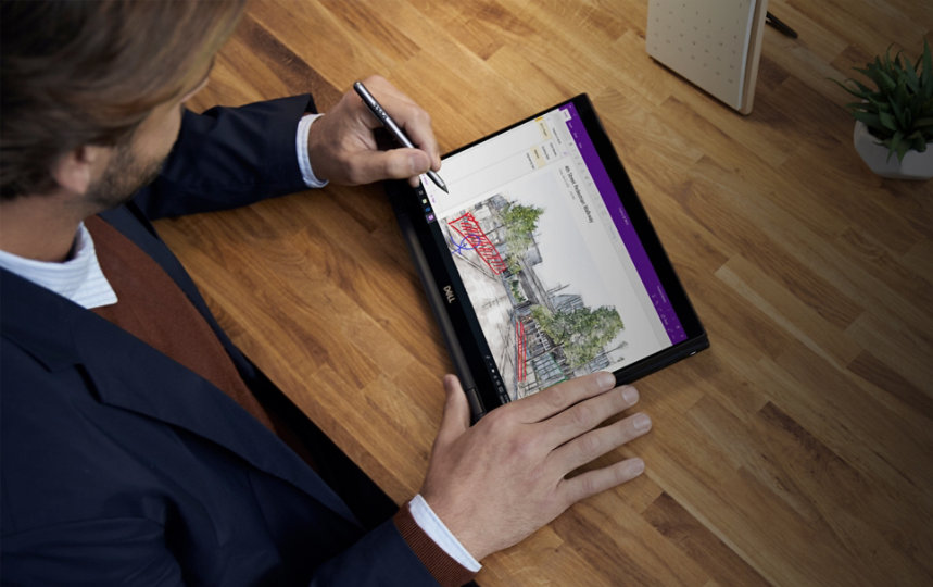 OneNote trên một màn hình máy tính bảng