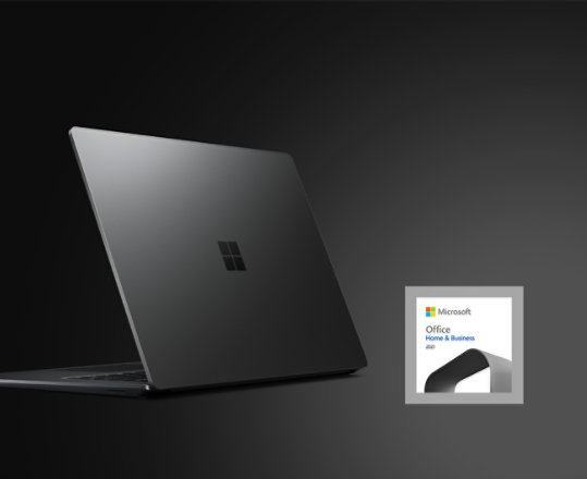ブラックの Surface Laptop 5 と Office Home & Business 2021