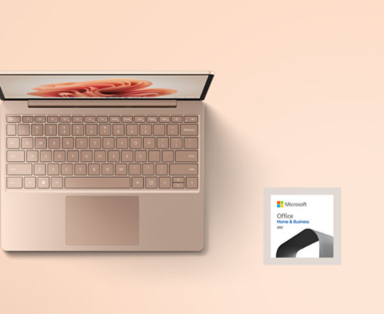 サンドストーンの Surface Laptop Go 3 と Office Home & Business 2021
