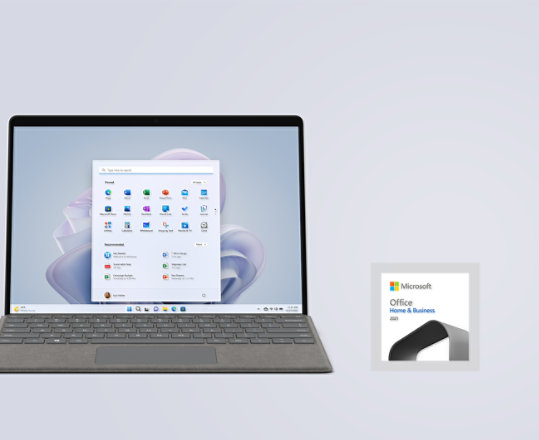 プラチナの Surface Pro 9 と Office Home & Business 2021